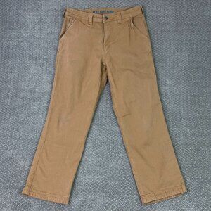 Duluth Trading Co Flex Fire Hose Pants Men's 34 x 30 Fits 33 x 28 Tan Canvas